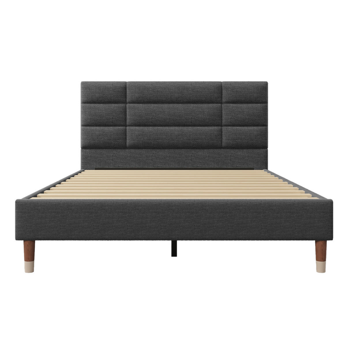 POLSTERBETT 140/200 cm mit Lattenrost, Matratze und Stauraum unter dem Bett, Grau - Grau, Holzwerkstoff (140/200cm) - Redom