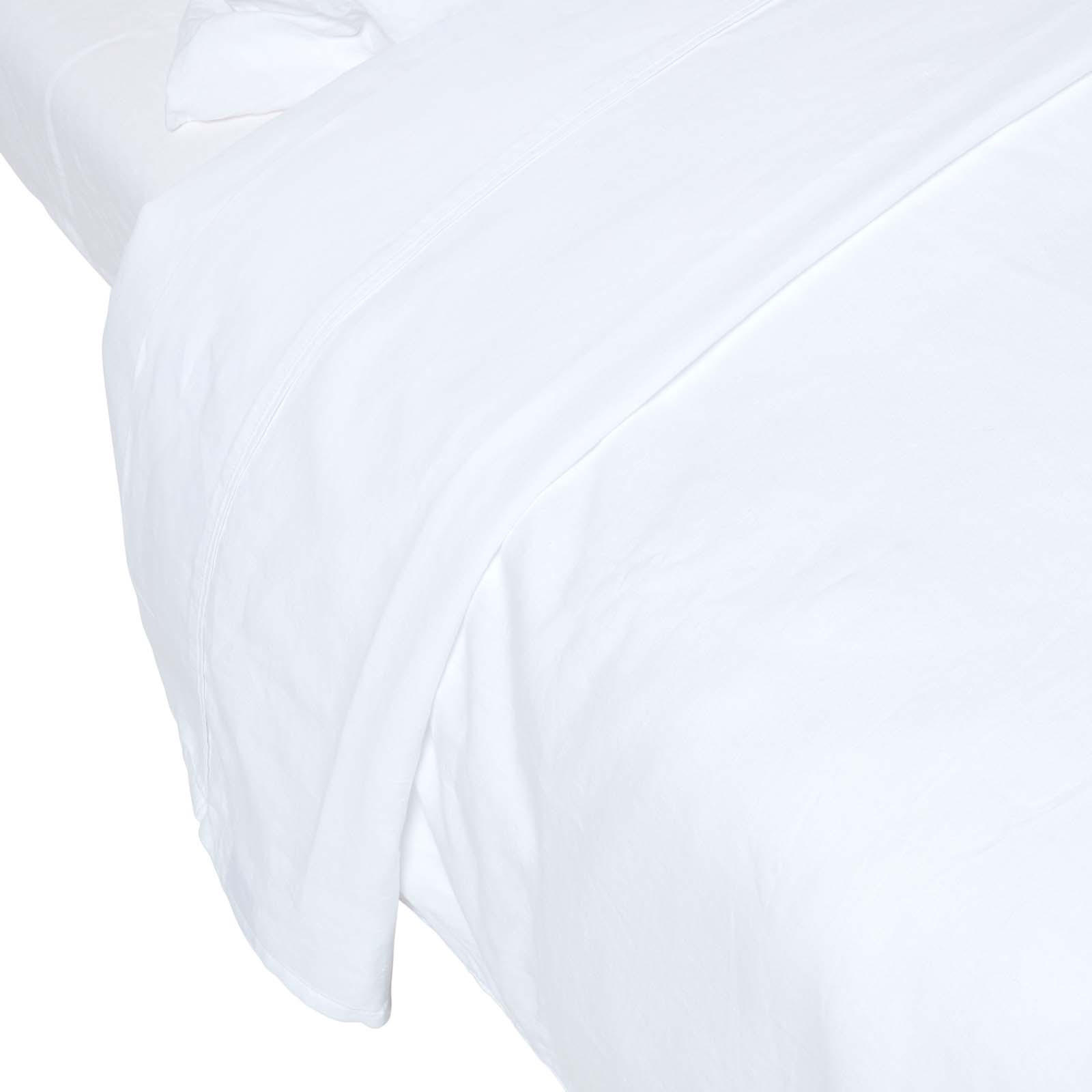 LEINEN-BETTLAKEN ohne Gummizug aus 60% Leinen & 40% Baumwolle - Weiß, Textil (230/255cm) - Homescapes