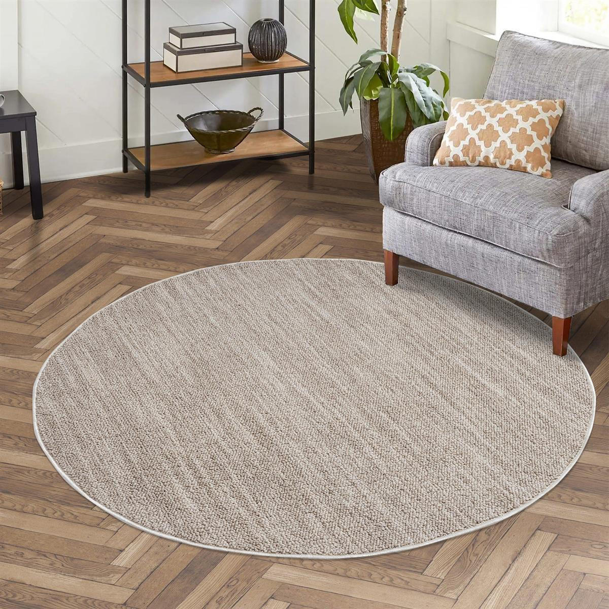 KURZFLOR-TEPPICH Clasico 0052 Beige 200 cm Rund - Beige, Textil (200/200cm) - carpet city