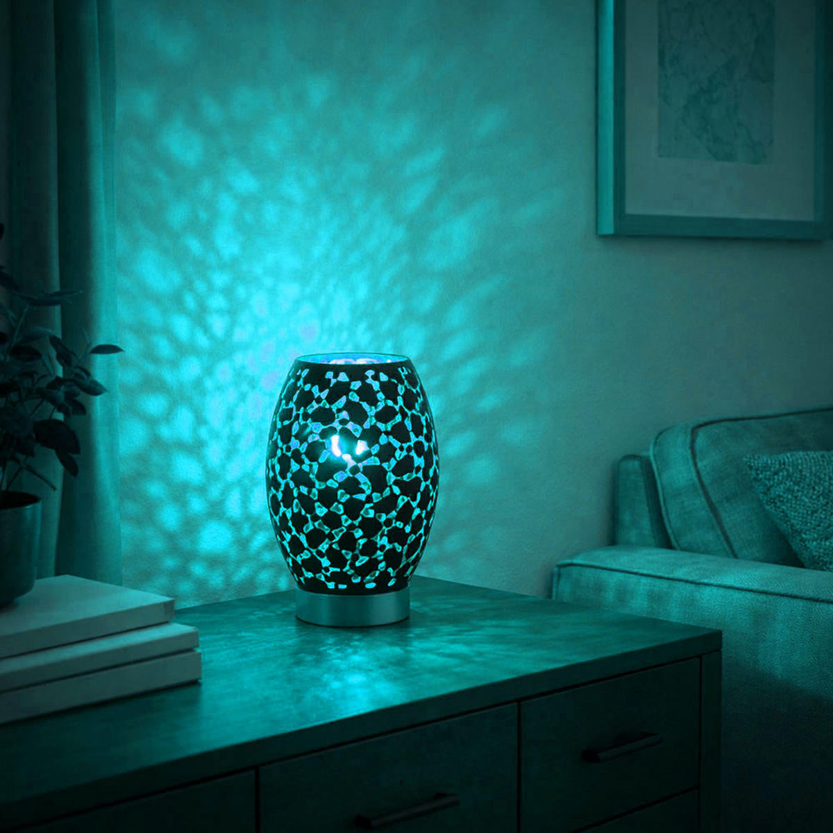 LED TISCHLEUCHTE HANNY Schwarz Gold - Schwarz, Metall (15/15/23cm)