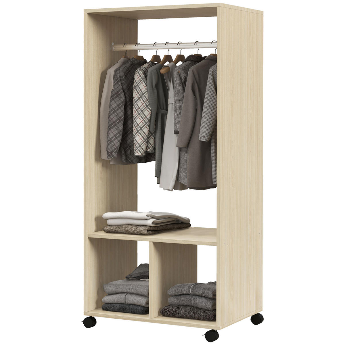 KLEIDERSCHRANK Braun 1 Stück - Braun, Naturmaterialien (40/128/60cm) - GiPP