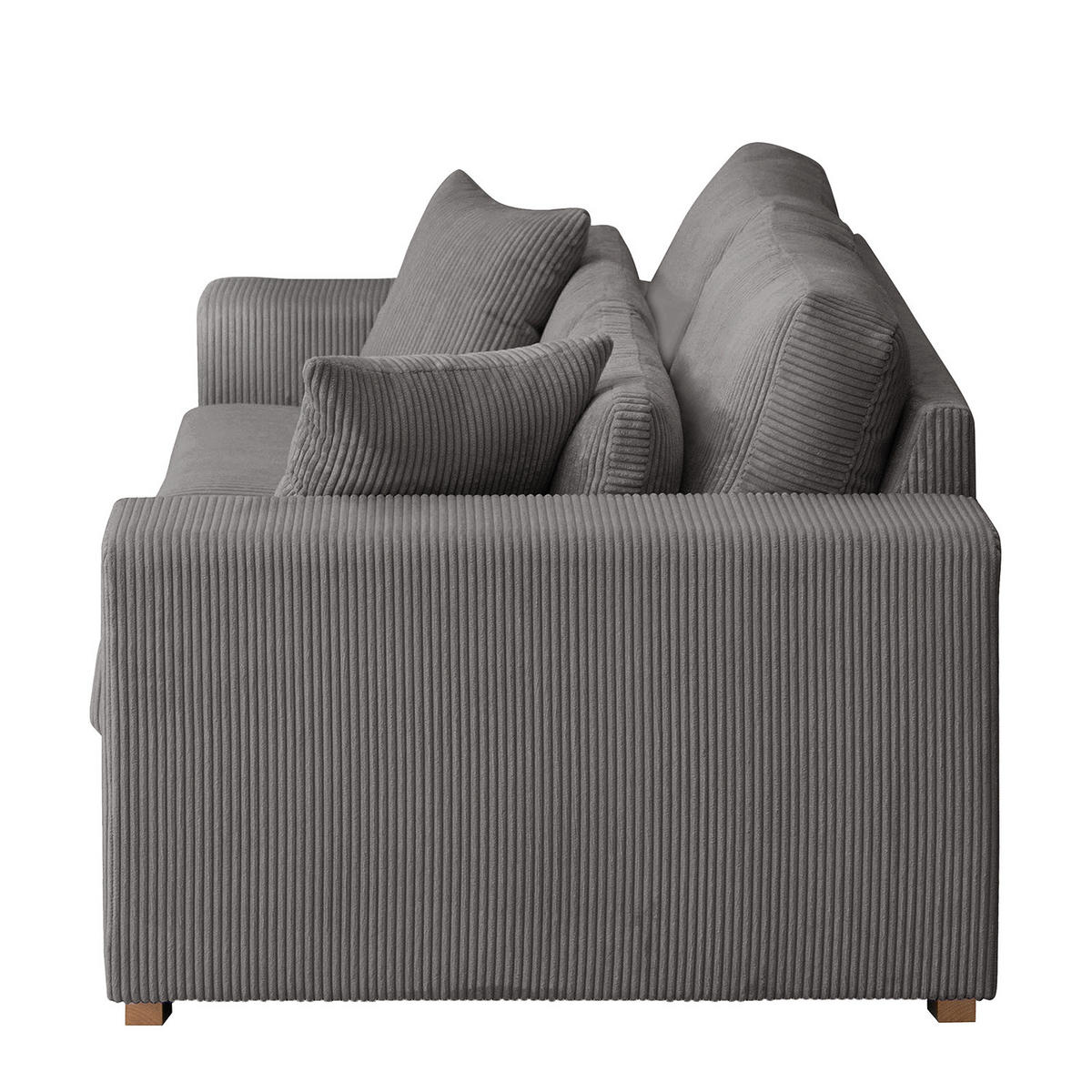 2,5-SITZER SOFA - Buchefarben/Grau, Holz/Buchenholz (194/85/104cm) - home24