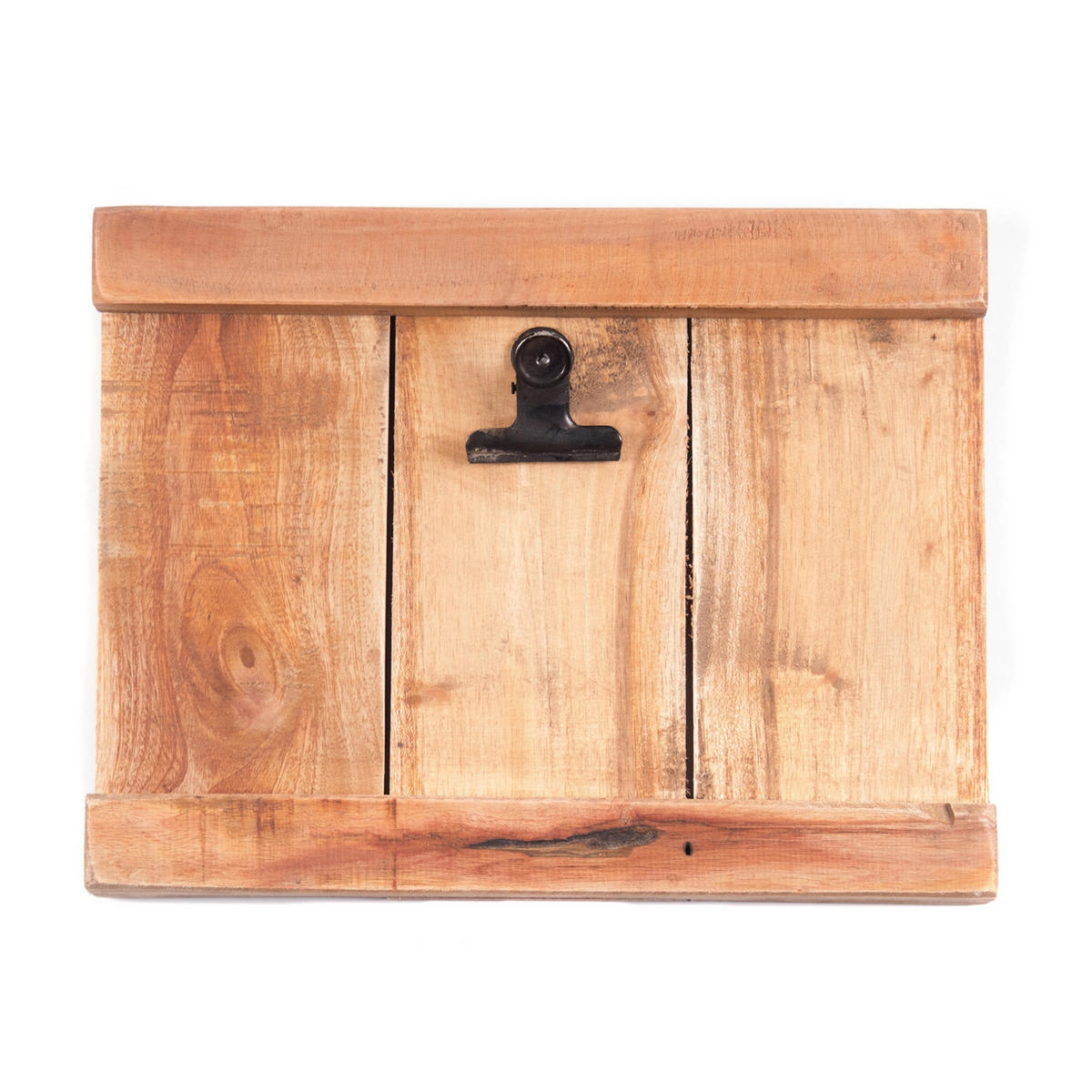WAND-KLEMMBRETT Pinza Mahagoni Holz, mit Metallklammer naturfarben - Naturfarben, Holz (29/23/3cm) - DESIGN DELIGHTS