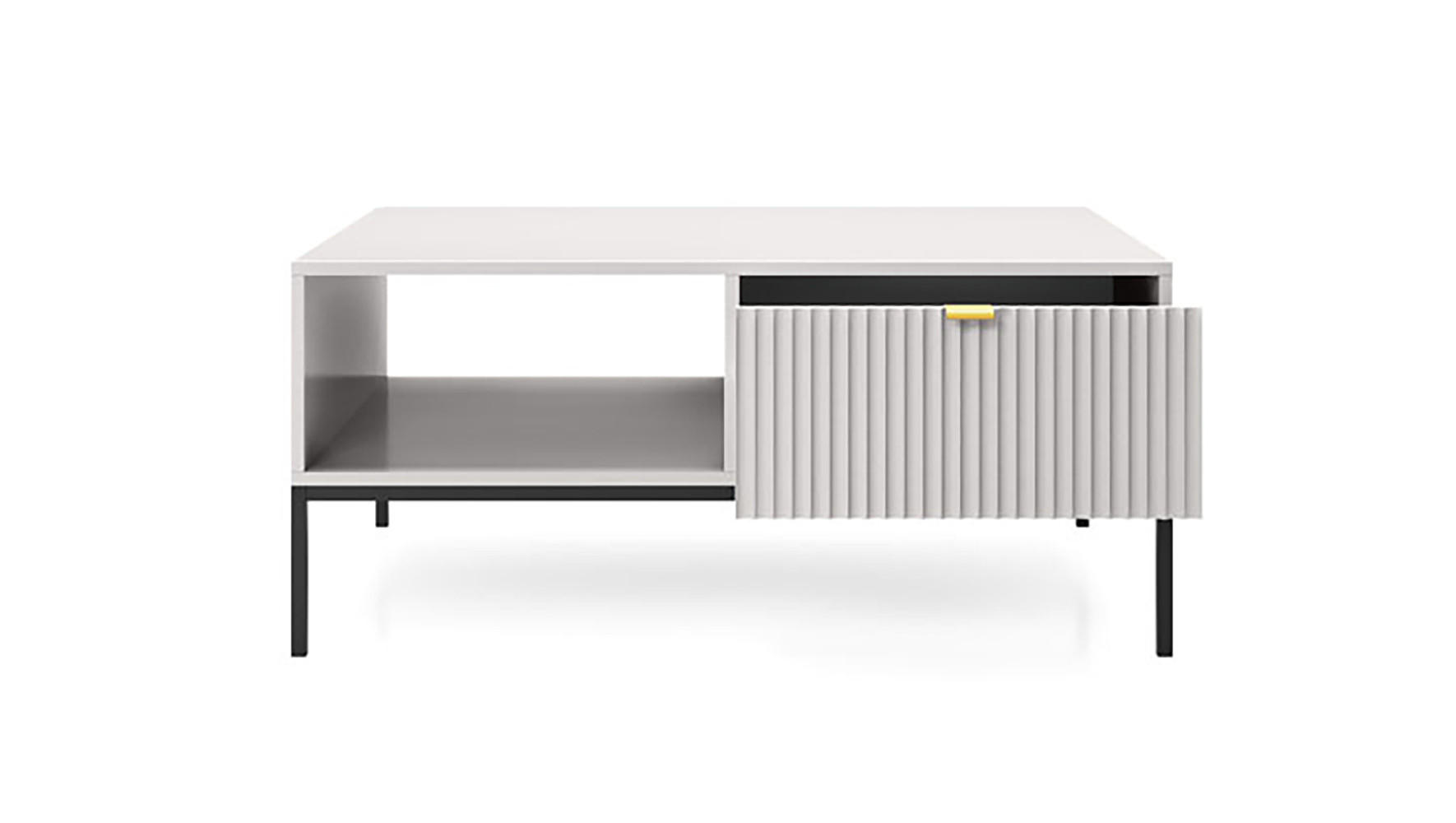 COUCHTISCH Nova grau / schwarz 104 / 68 / 46cm - Schwarz/Grau, Holz/Holzwerkstoff (68/104/46cm) - Feldmann-Wohnen