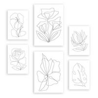 POSTER Set Mit 6 Blütenrahmen 2 In Blume Zusammenfassung Ästhetische Dekorative Gemälde Für Ihr Wohnzimmer, Schlafzimmer, Zuhause A3 & A4 Rahmenlos - Klar, Papier (29/3cm) - Nacnic