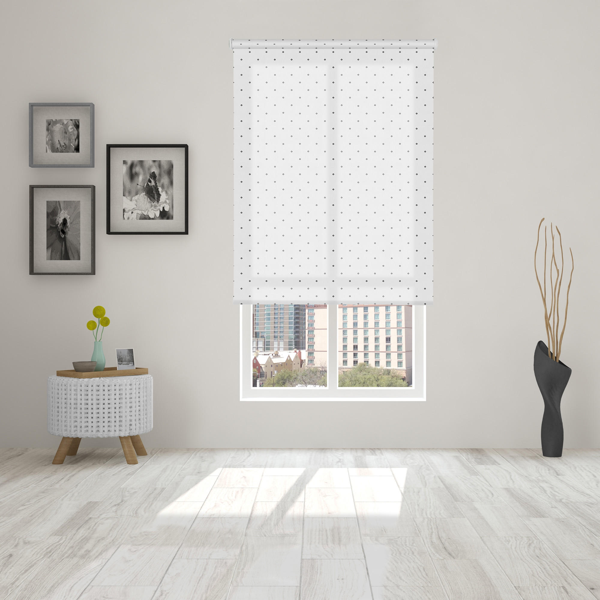 SEITENZUGROLLO bedruckt Pasodoble - Weiß, Textil (135/250/250cm) - VIEWTEX