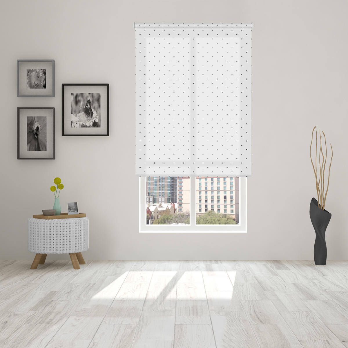 SEITENZUGROLLO bedruckt Pasodoble - Weiß, Textil (135/250/250cm) - VIEWTEX