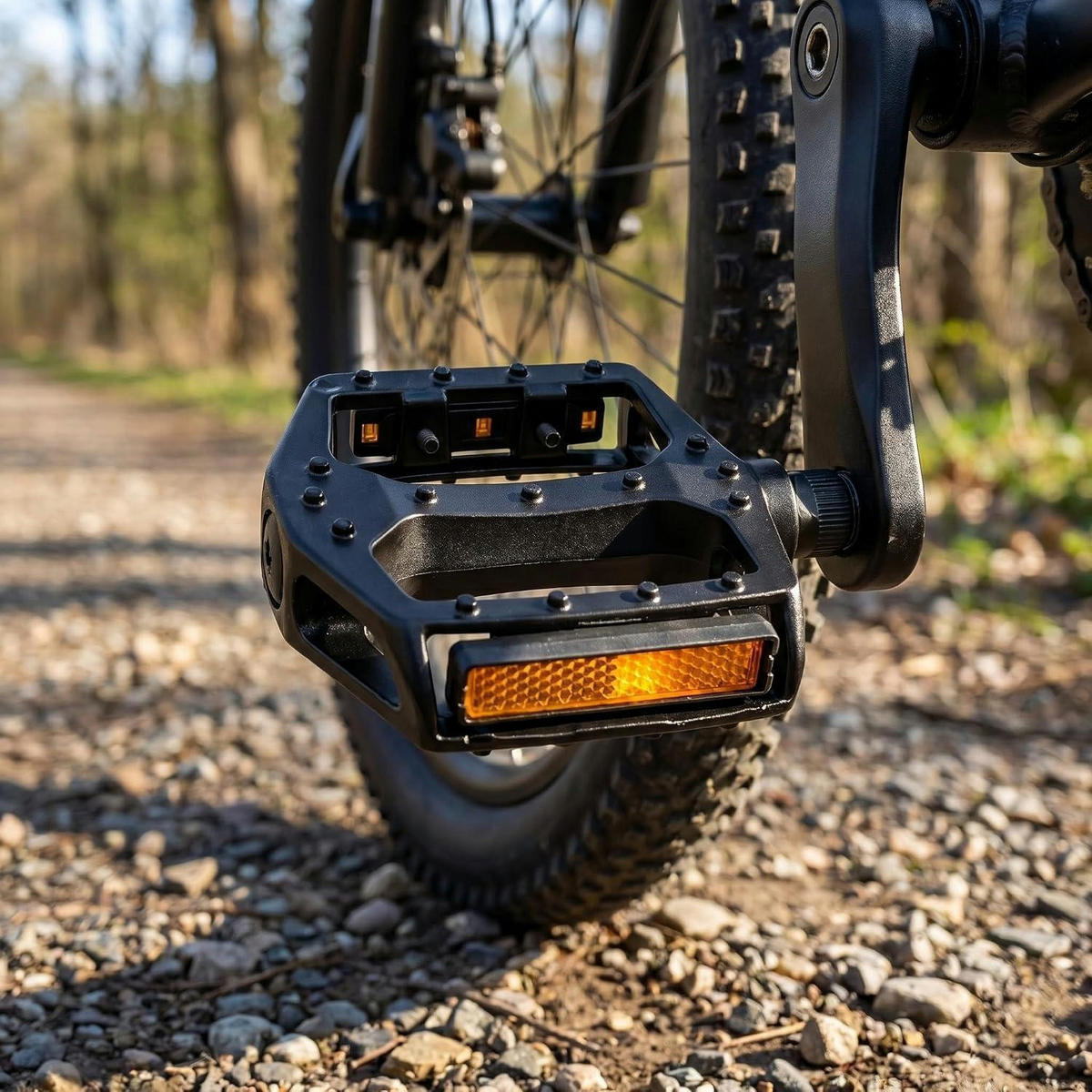 FAHRRADPEDALE 9/16 Zoll Aluminium mit Reflektoren Schwarz - Schwarz, Metall (10/1.5/12cm)