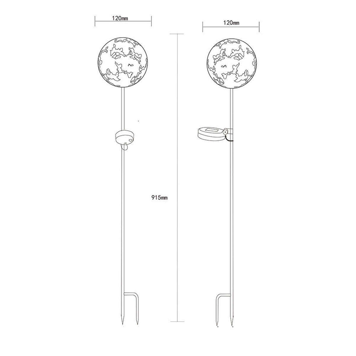 LED AUSSENLEUCHTE Metall Silber 2er Set - Silberfarben, Metall (12/12/91.5cm) - Globo Lighting