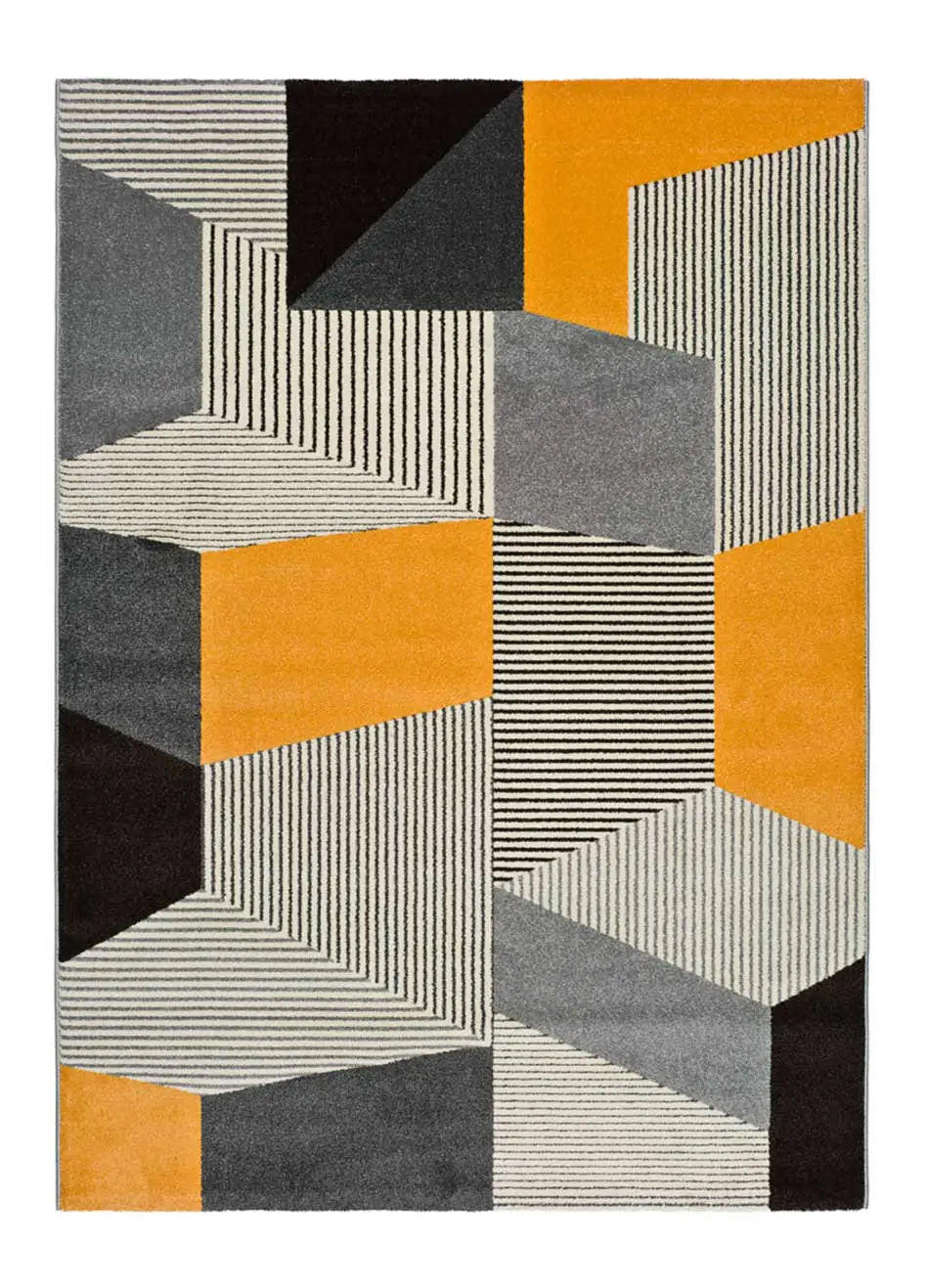 Atticgo Webteppich Grau, Dunkelgelb 80x150 cm