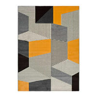 WEBTEPPICH Grau Leo 140/200 cm - Dunkelgelb/Grau, Naturmaterialien/Textil (140/200cm) - Atticgo