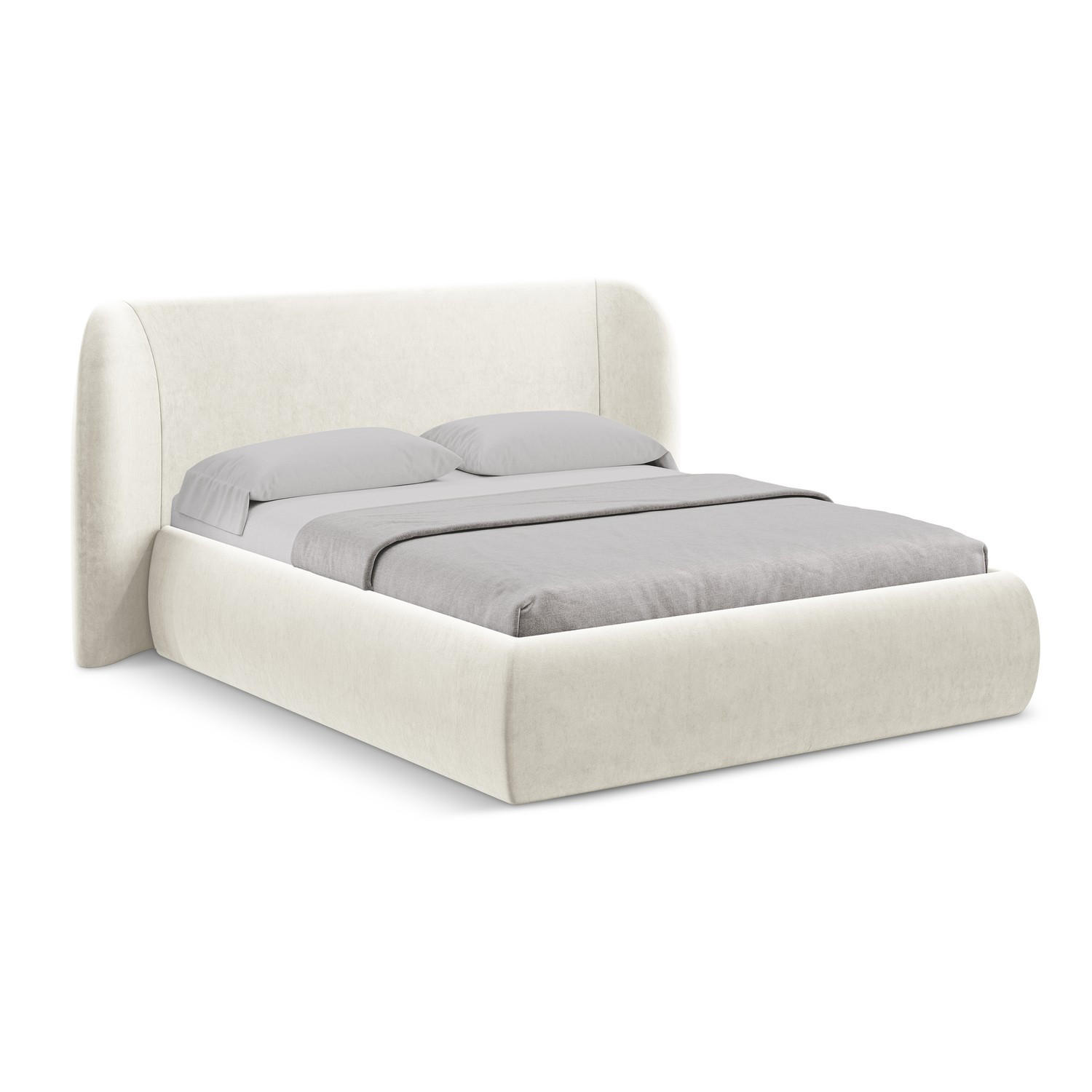 POLSTERBETT mit Bettkasten und Lattenrost 190x215 Beige - Beige/Creme, Kunststoff/Textil (140/200cm) - LaMiaSofa