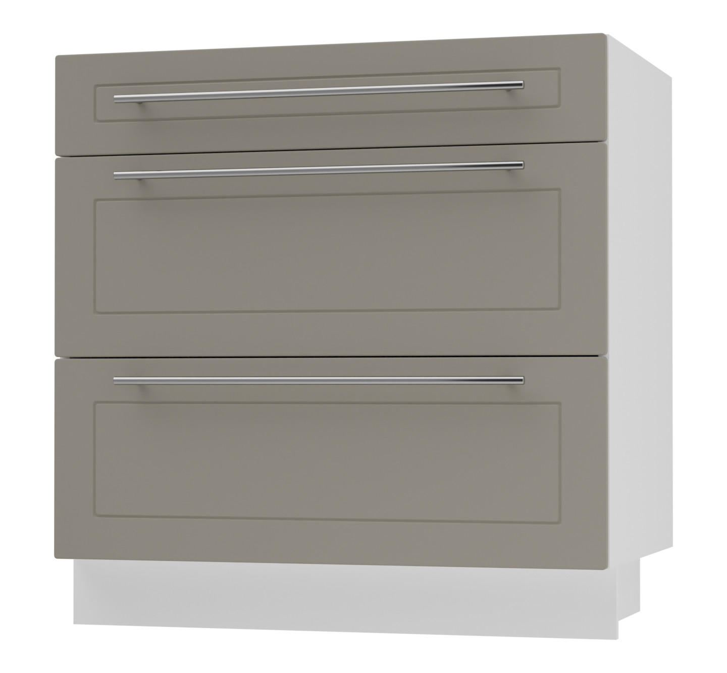 Feldmann-Wohnen Schubladenunterschrank Beige, Weiß 80x82x50 cm
