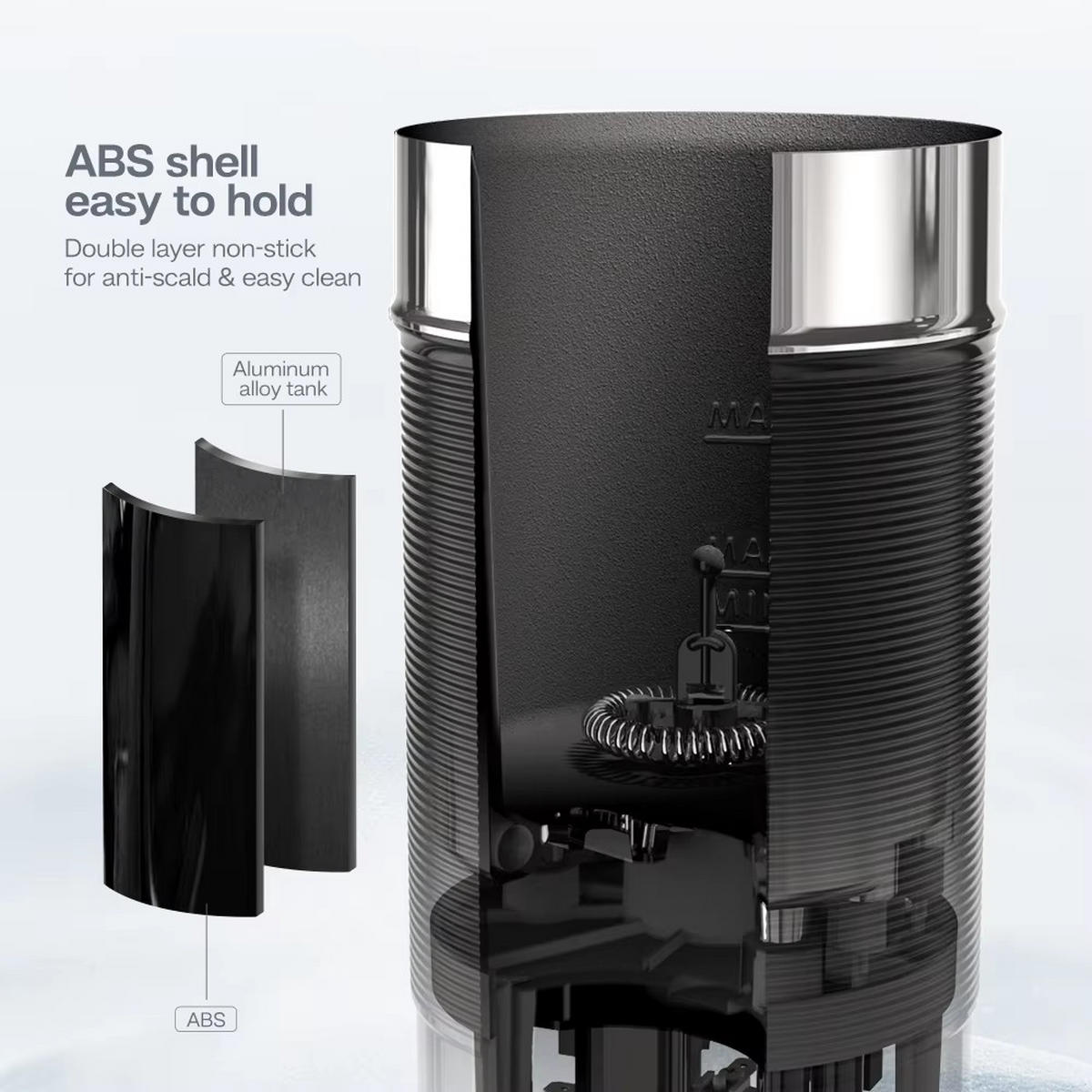 MILCHSCHÄUMER Elektrisch Automatisch Heiß Kalt Latte Cappuccino - Schwarz, Metall - Bextcok