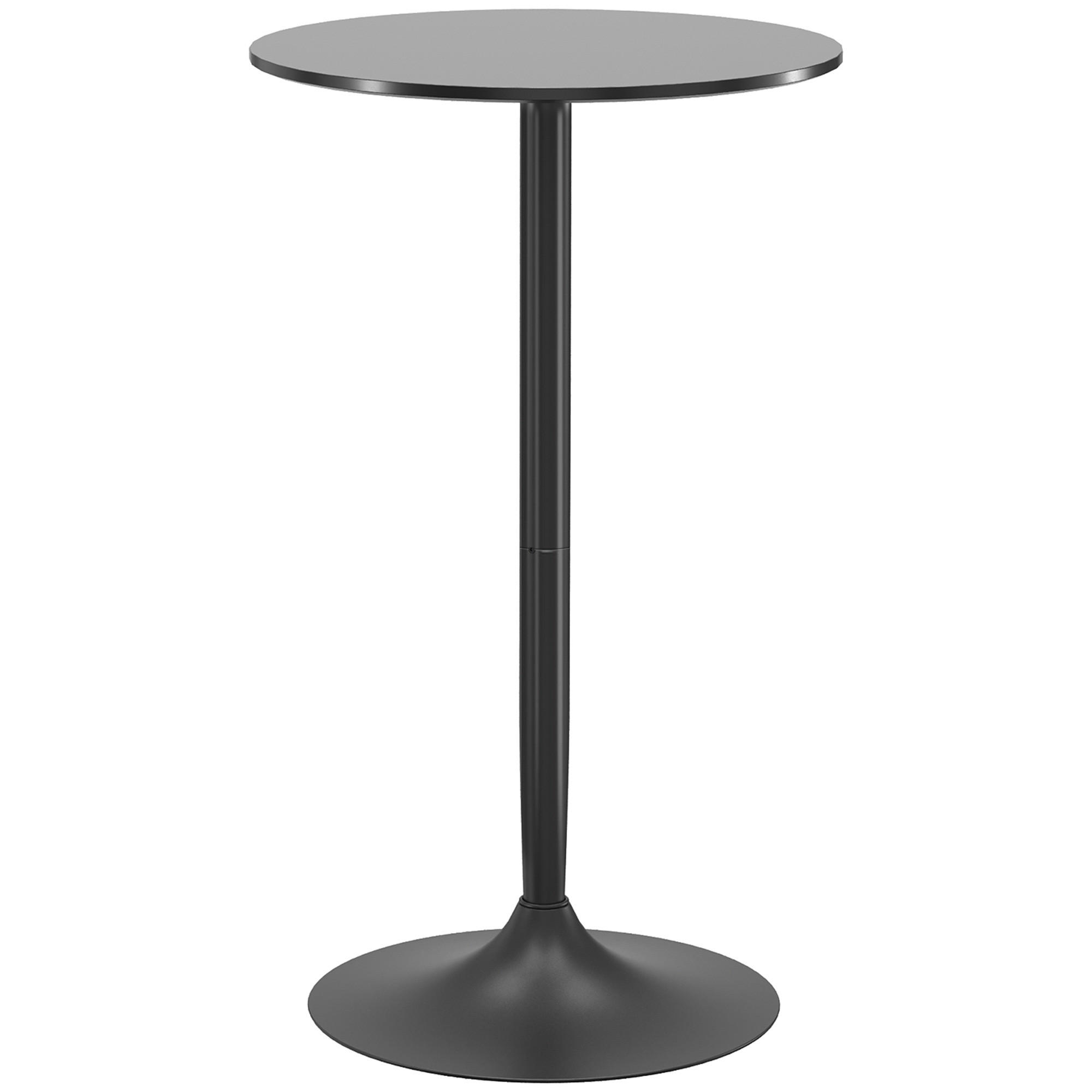 RUNDER Bartisch 60/60/102 cm mit Metallgestell in Schwarz - Schwarz, Holzwerkstoff (60/60/102cm) - BEAOK