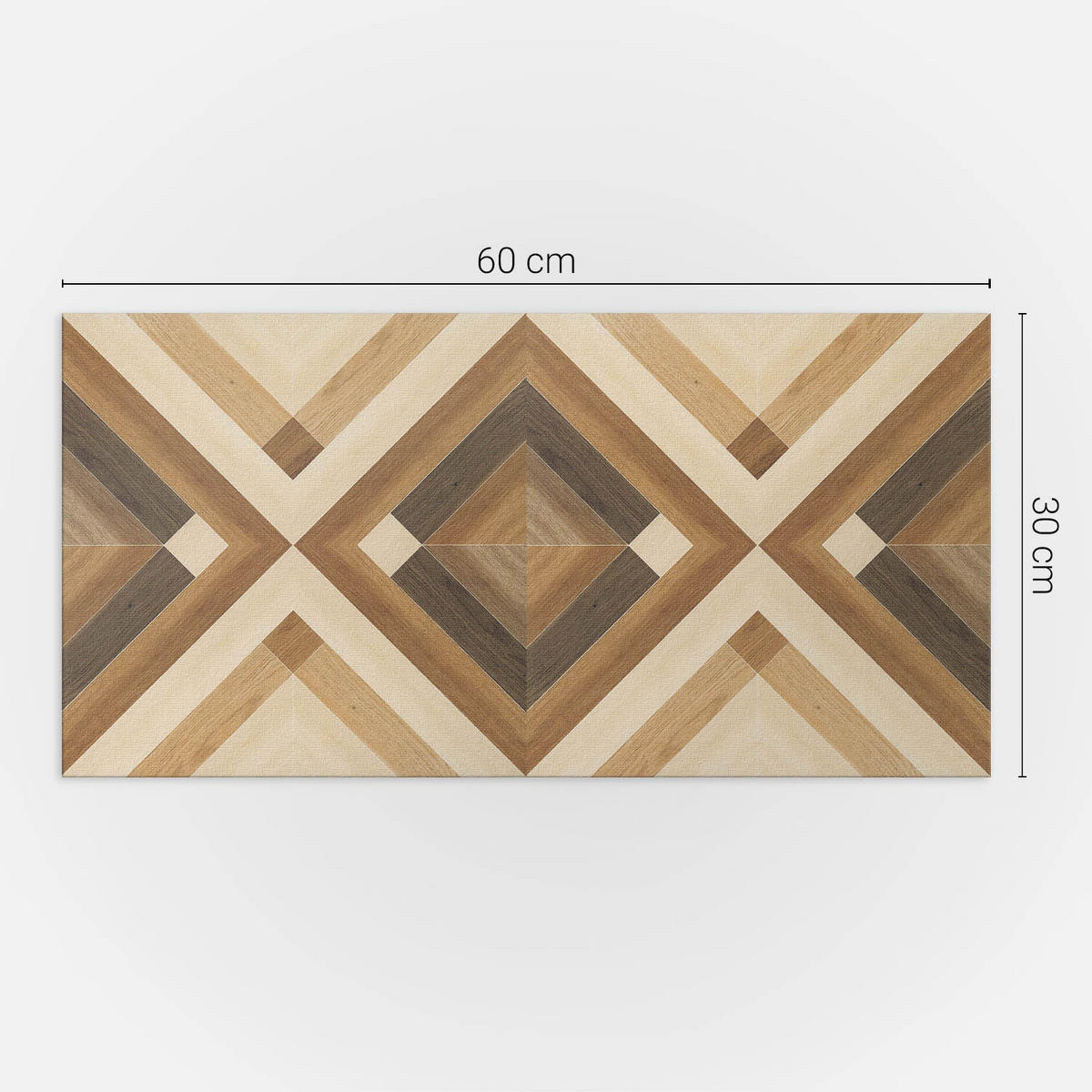 WANDPANEEL 6x 60x30 cm selbstklebend Axenta - Walnussfarben, Kunststoff (30/1.6/60cm) - Wallfluent