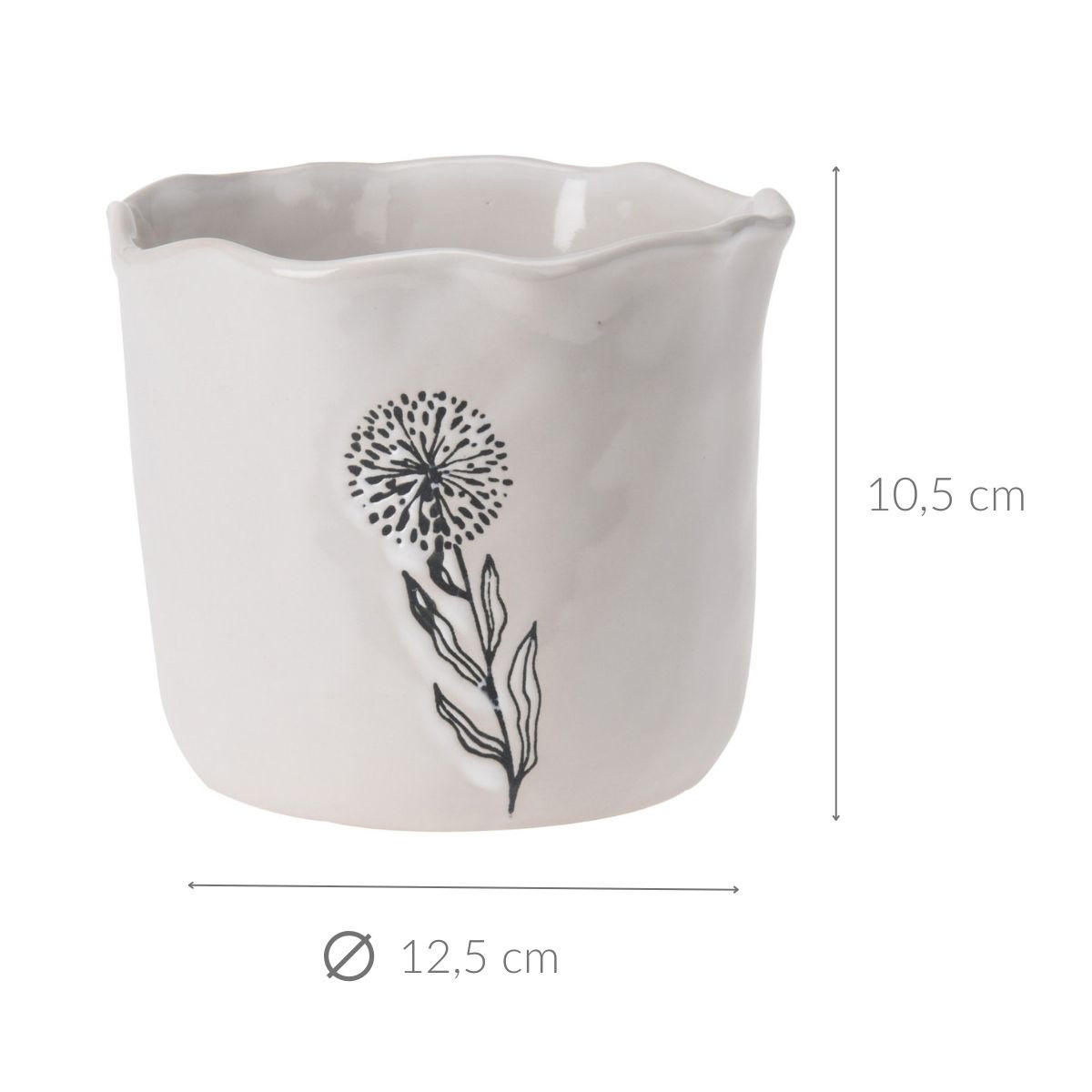 BLUMENTOPFABDECKUNG Keramik Ø 12,5 cm - Weiß, Kunststoff (12.5/10.5cm) - Home Styling Collection