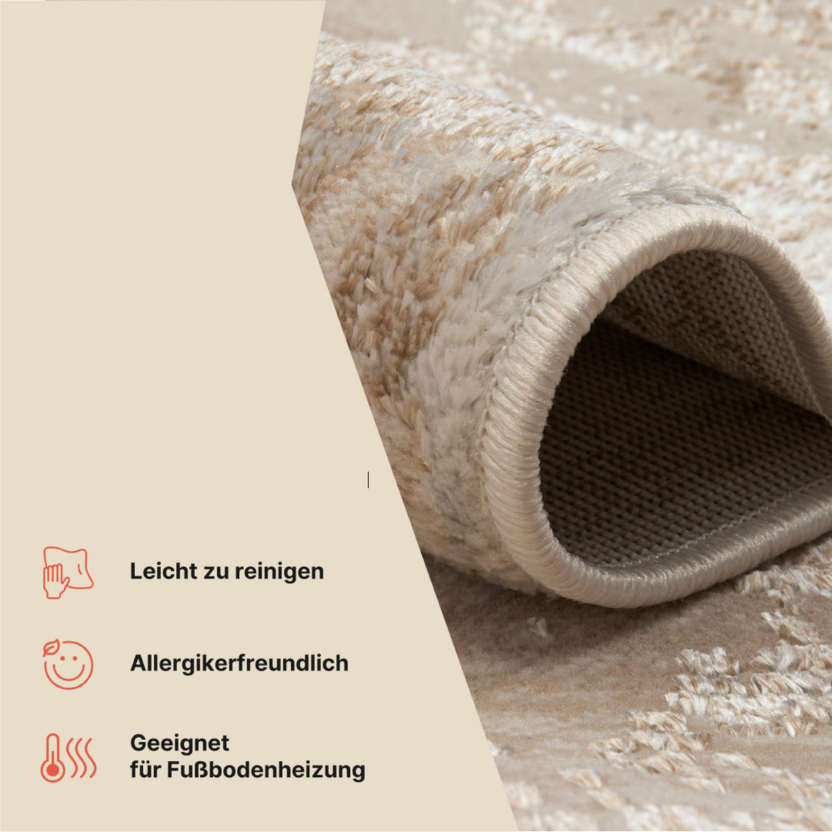 TEPPICH CRYSTAL Creme 250/350 cm - Creme, Textil (250/350cm) - Tapiso