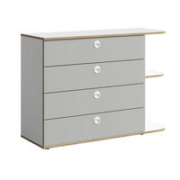 KOMMODE Pinio weiß, lichtgrau, Trüffeleiche 116 / 42 / 82cm - Weiß/Grau, Holz/Holzwerkstoff (116/82/42cm) - Feldmann-Wohnen
