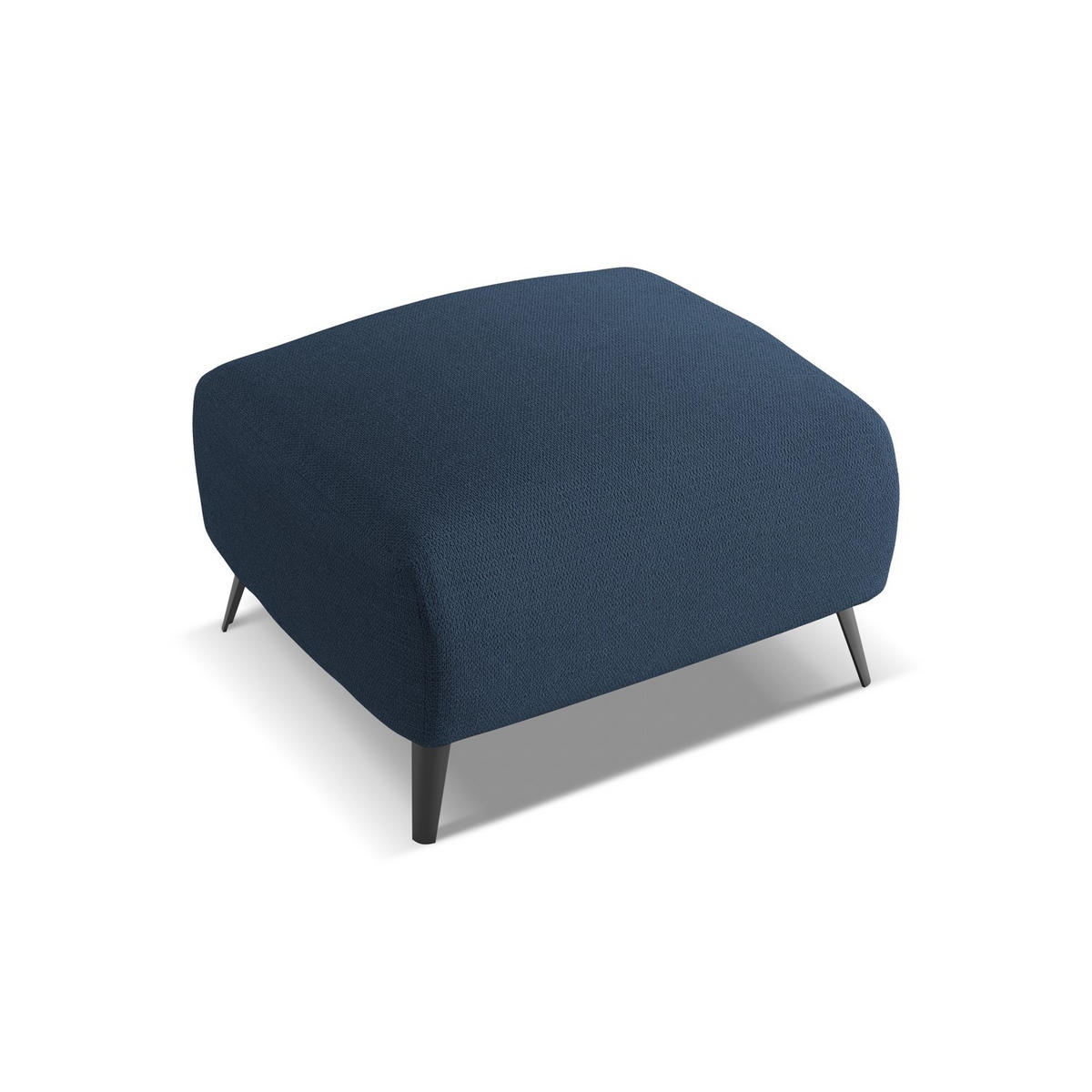 POUF Chenille Stoff Blau - Blau/Schwarz, Textil/Metall (65/44/65cm) - LaMiaSofa