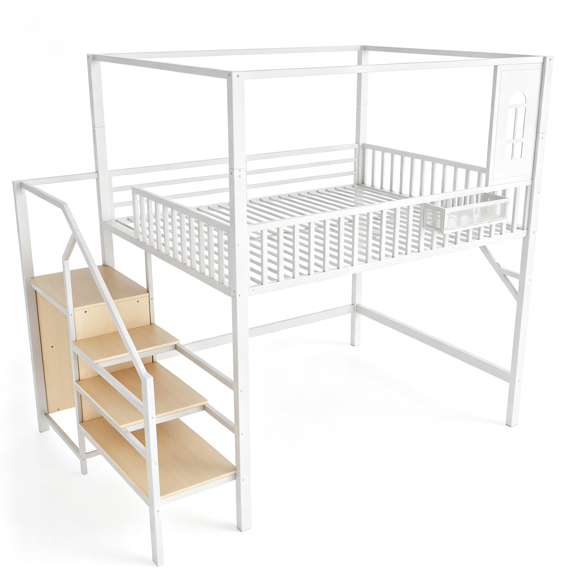 ComfortXL Hochbett Weiß 140x200 cm