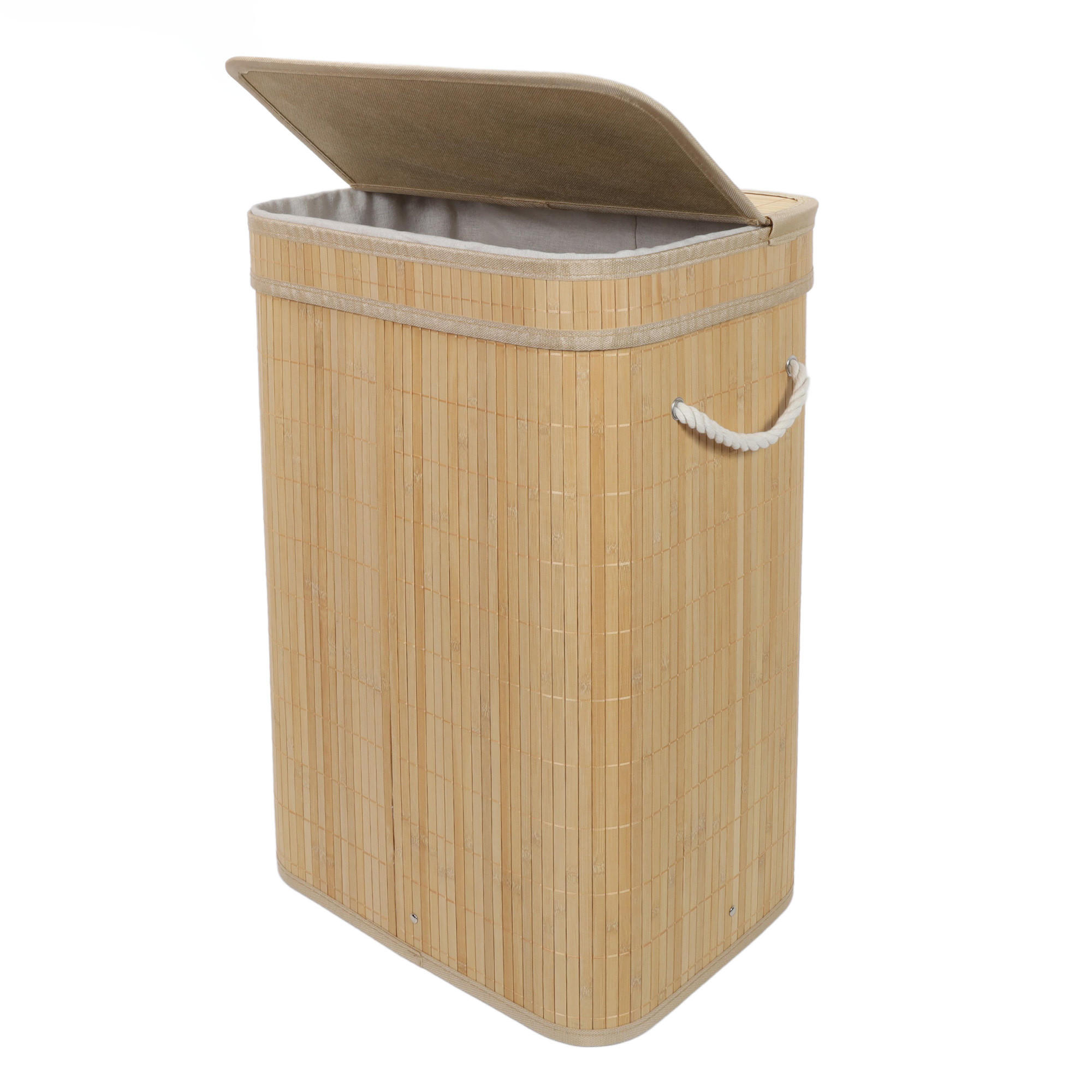 WÄSCHEKORB Bambus Luva 80 l - Beige, Naturmaterialien (42/60/32cm) - NUXIO