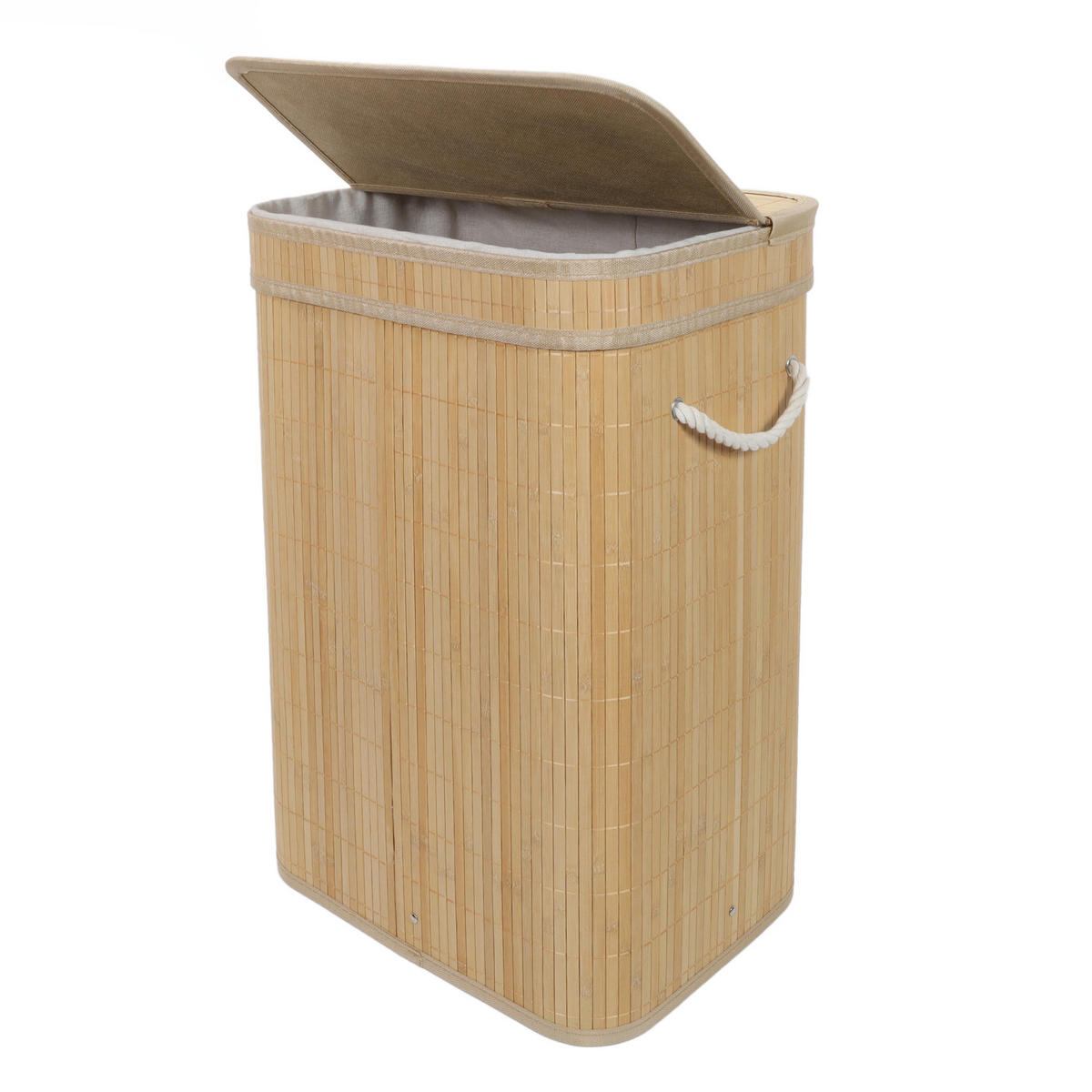 WÄSCHEKORB Bambus Luva 80 l - Beige, Naturmaterialien (42/60/32cm) - NUXIO