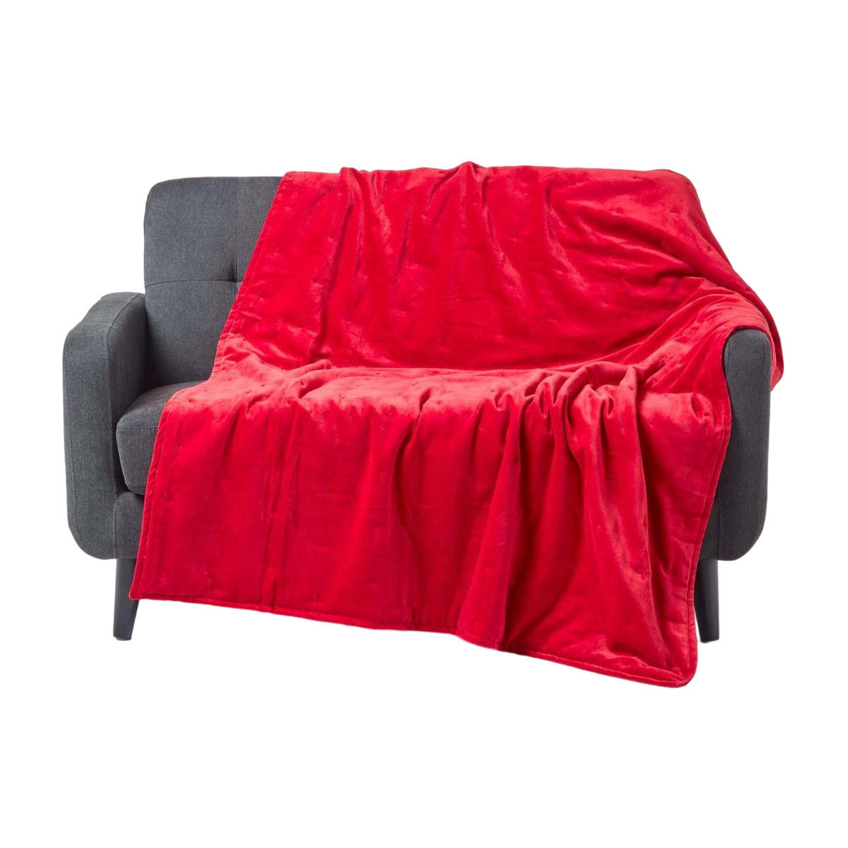 SAMT-KUSCHELDECKE 150/200 cm, Baumwolle wattiert - Rot, Textil (150/200cm) - Homescapes
