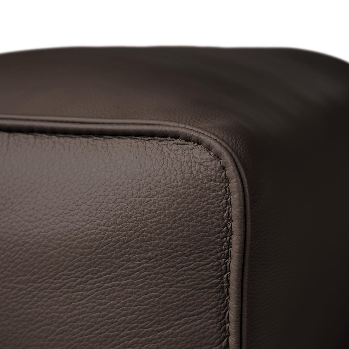 ECKSOFA mit XL-Longchair - Dunkelbraun/Schwarz, Leder/Kunststoff (260/171cm) - home24