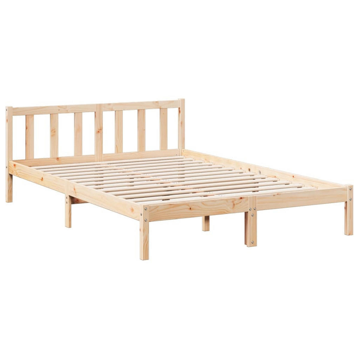 MASSIVHOLZBETT Extra Lang Ohne Matratze 140/220 Kiefernholz - Braun, Holz (140/220cm) - vidaXL