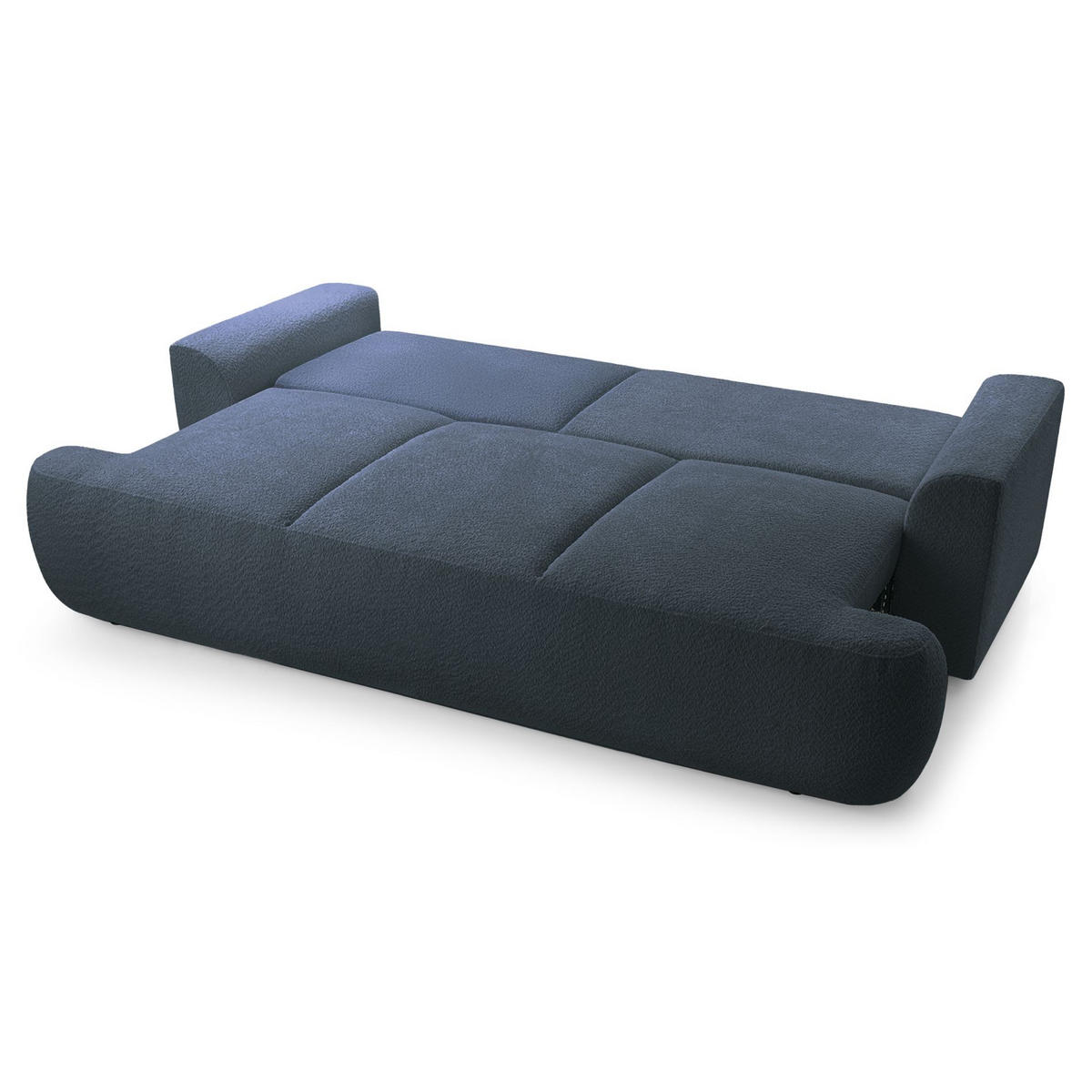 3-SITZER SOFA Barletto Dunkelgrau Bouclé - Dunkelgrau/Schwarz, Holz/Textil (248/94/110cm) - Selsey