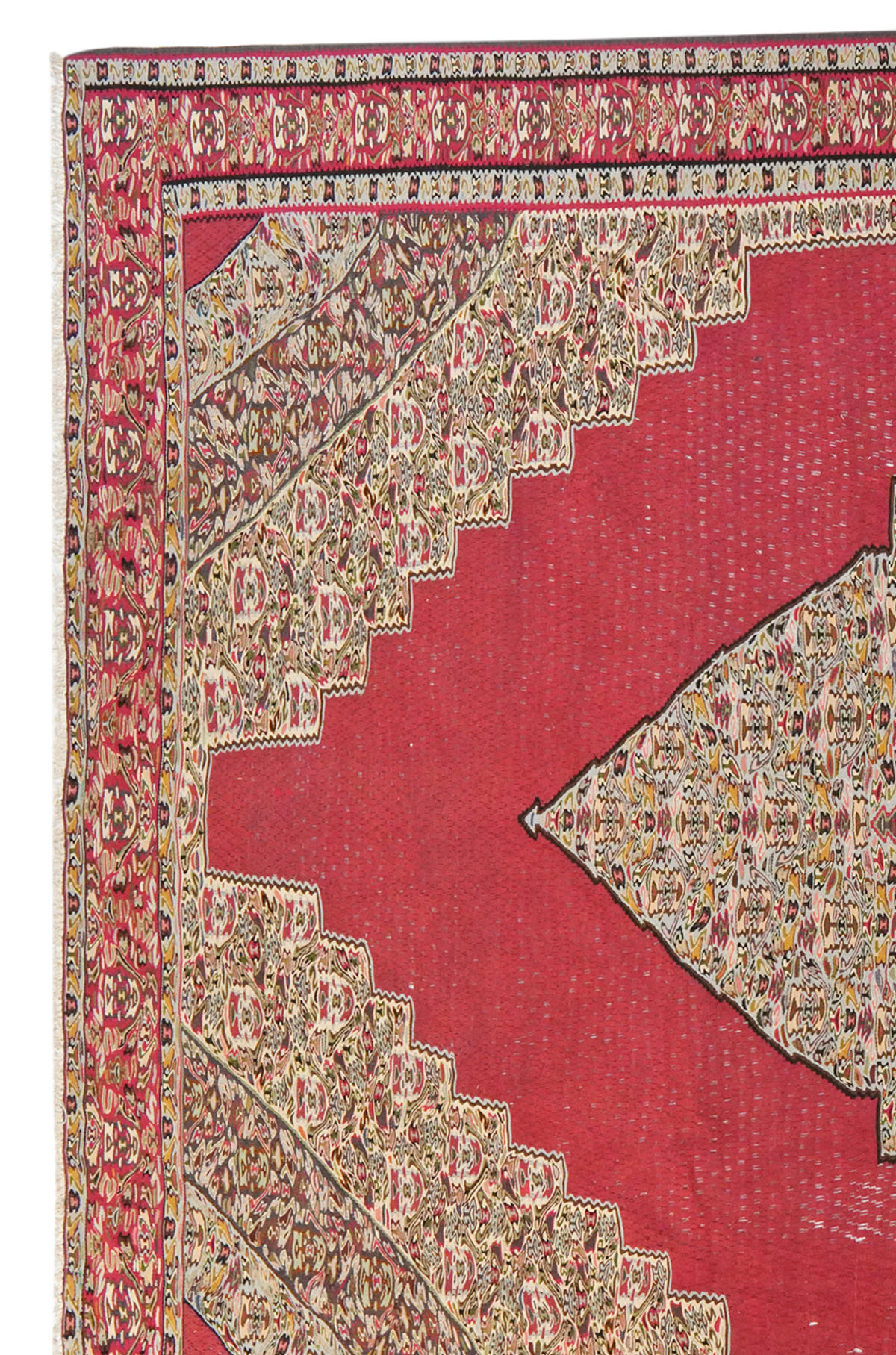 HANDWEBTEPPICH Kelim Senneh Rot 350/267 cm Schurwolle - Rot, Textil (267/350cm) - Looma