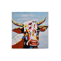 3D-METALLBILD Kuh Stahl Bunt 6x80x80cm - Multicolor, Metall (80/6cm) - DELUKE