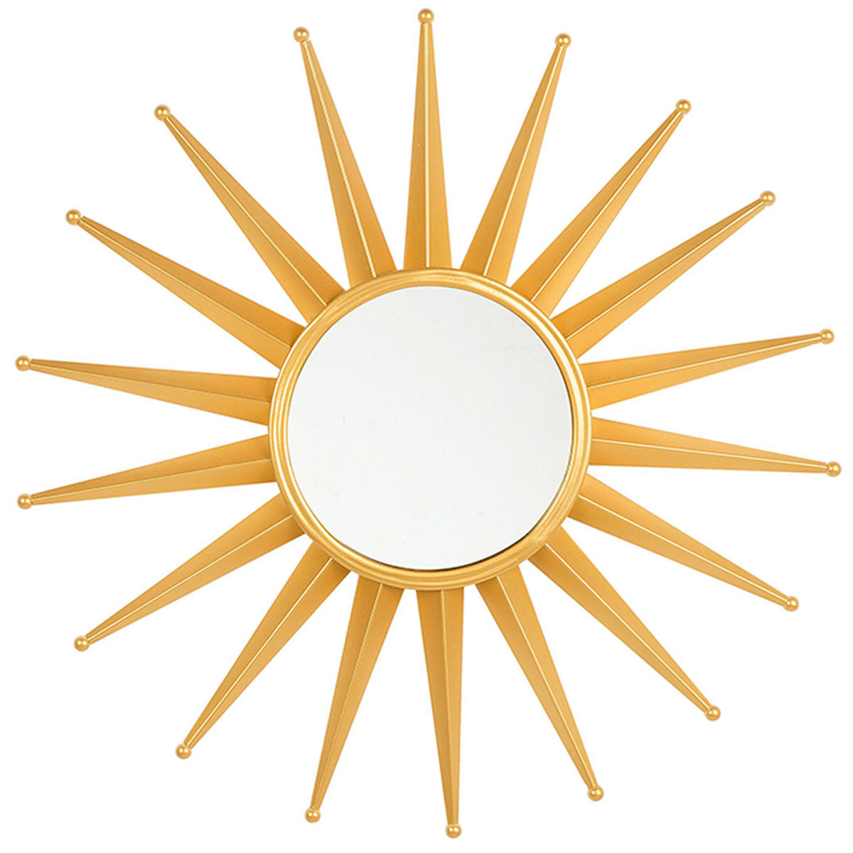 WANDSPIEGEL gold Sonnenoptik 60 cm Perelli - Goldfarben, Metall (60/60/3cm) - Beliani