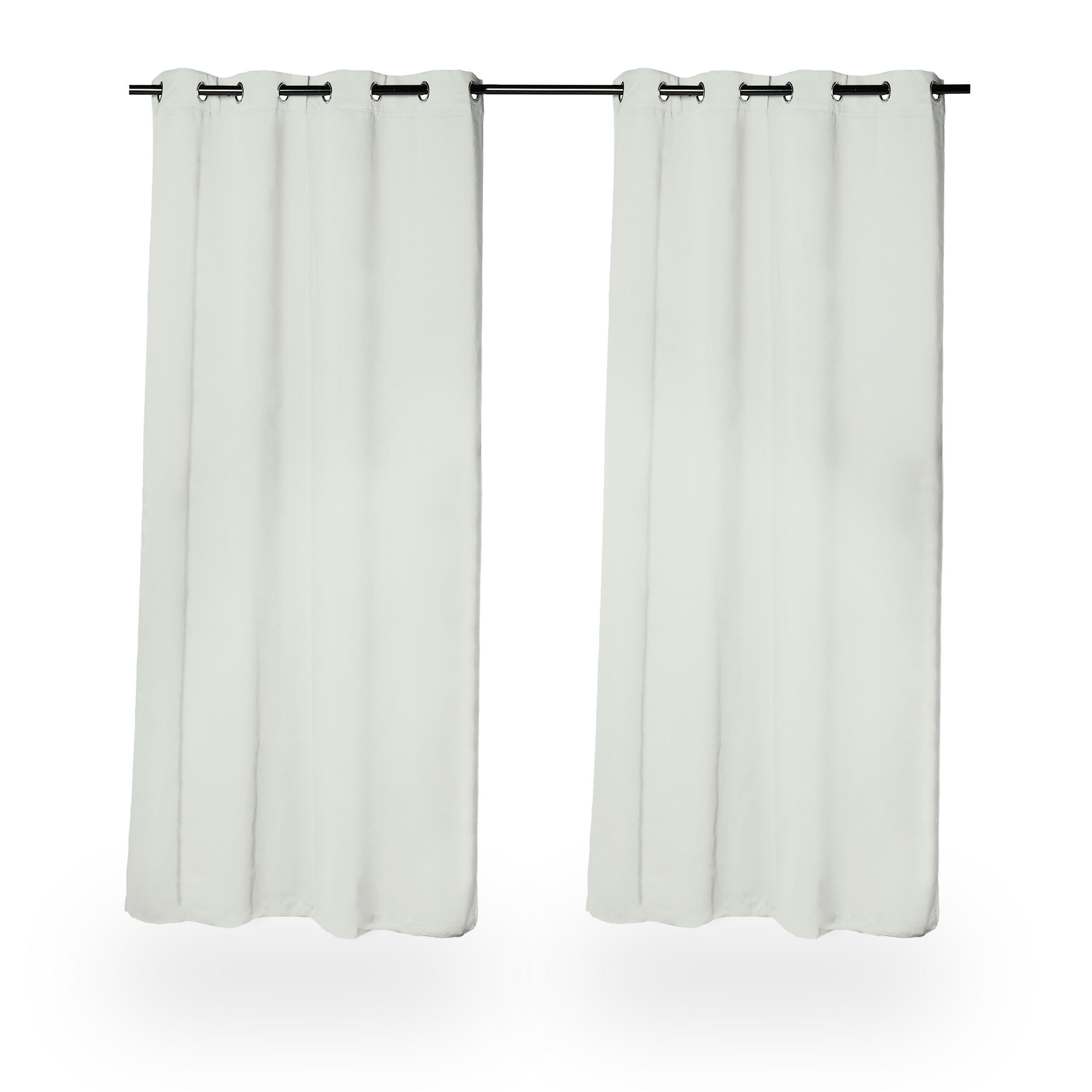 2XVORHANG - Grau, Textil/Metall (135/245/0.4cm) - Relaxdays