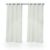 2XVORHANG - Grau, Textil/Metall (135/245/0.4cm) - Relaxdays