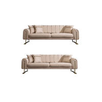 SITZGARNITUR Wave Beige Stellvariante:2+2 - Beige, Holz (187/78/94cm) - Villa Möbel