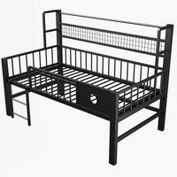 KINDERBETT 90/200 cm DE-02515, in Schwarz, mit Ablagefächern und Kleiderstange - Schwarz, Metall (90/200cm) - ComfortXL