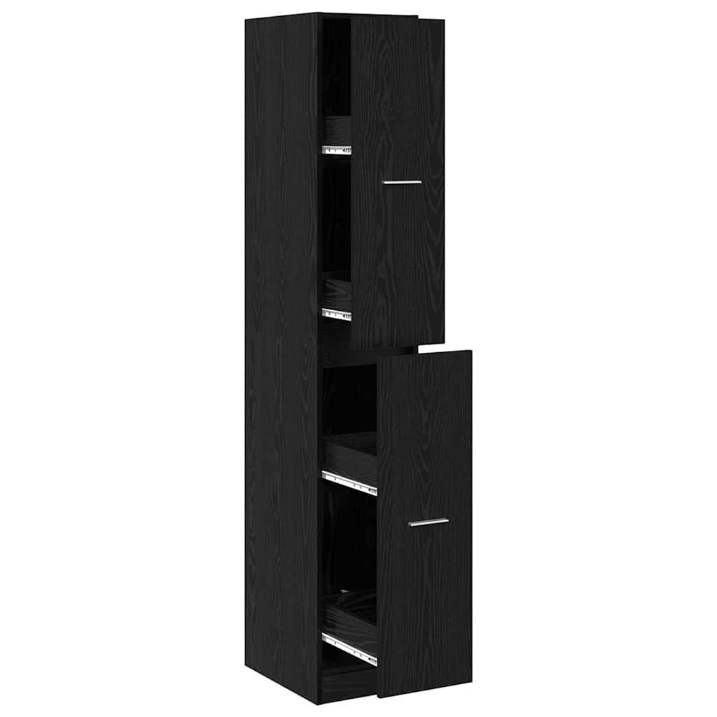 APOTHEKERSCHRANK -Muster -Muster 30/41/174,5 Cm - Schwarz, Holzwerkstoff (41/174.5/30cm) - vidaXL