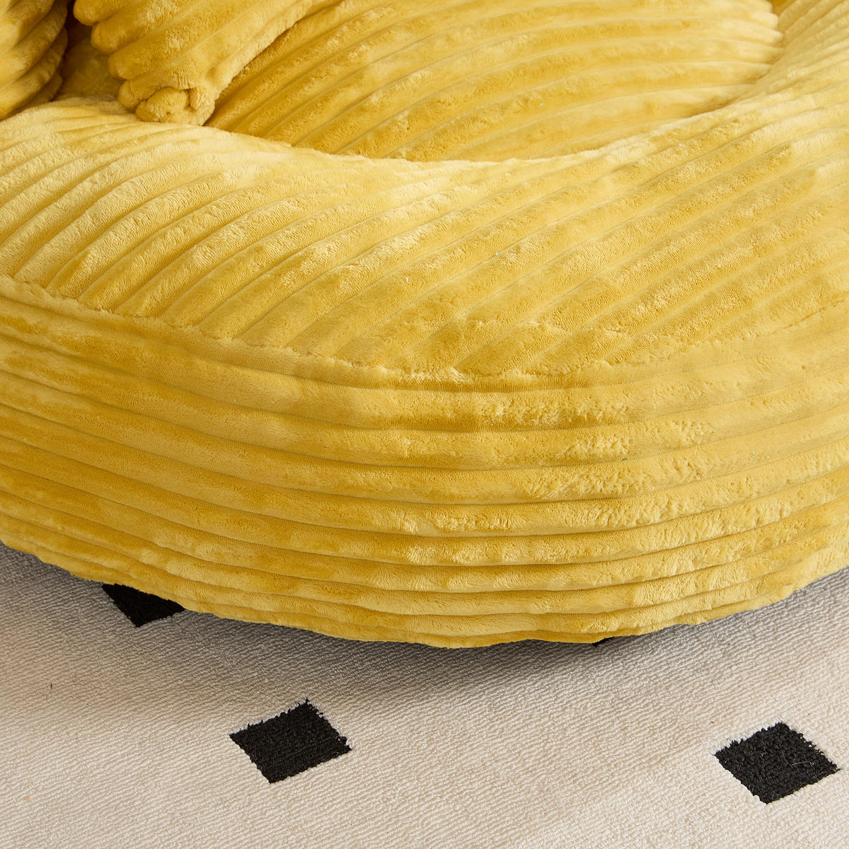 SITZSACK Cord Senfgelb mit Armlehnen - Gelb, Textil (108/52/108cm) - WISHDOR