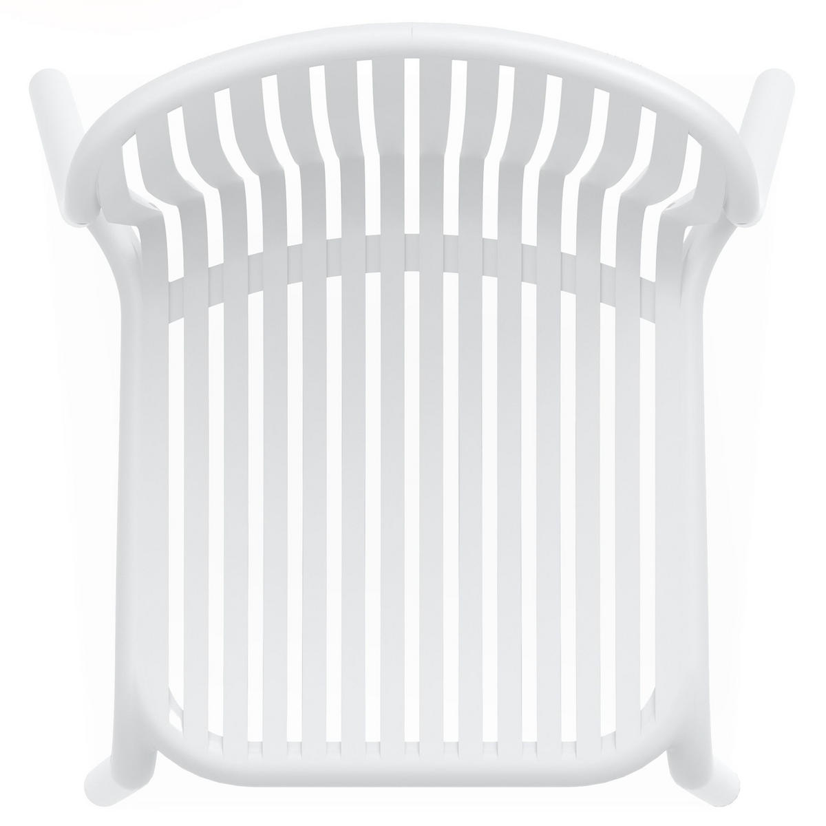 GARTENSTUHL FICCARI 4-er Set, Weiß - Weiß, Kunststoff (52/82.5/53cm) - KONSIMO®