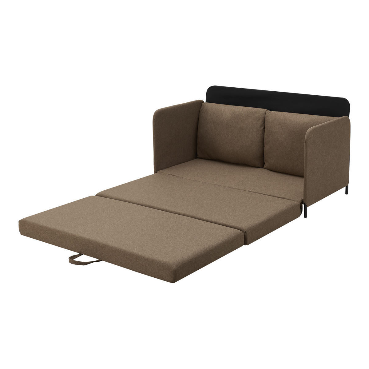 SCHLAFSOFA Soini - Braun, Textil/Metall (125/78/67cm) - [en.casa]