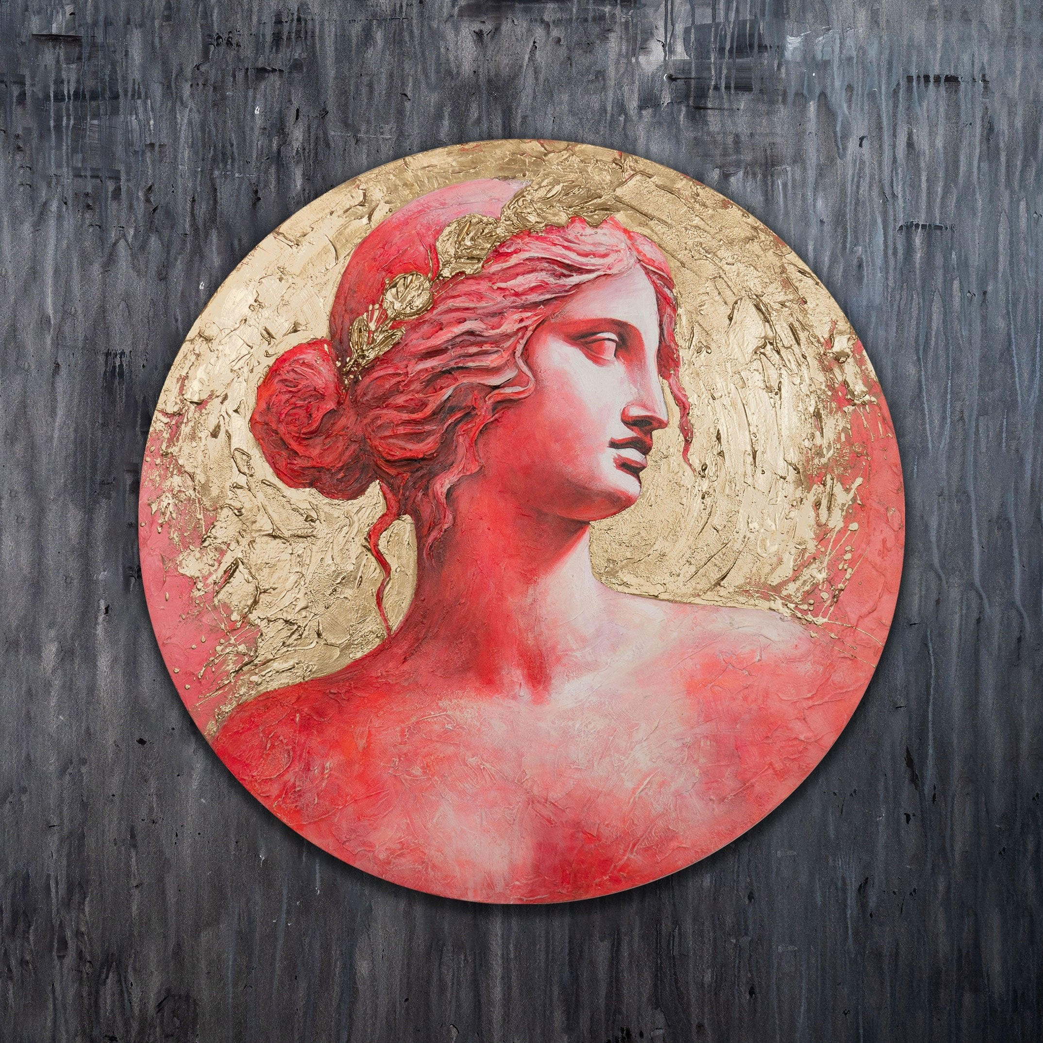 GEMÄLDE Goldener Glanz auf Keilrahmen 90 cm - Multicolor, Holz (90/90cm) - YS-art gallery