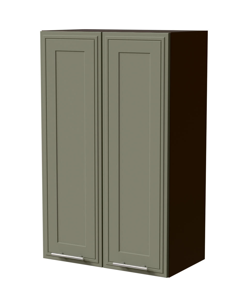 HÄNGESCHRANK Salo W4/60 Lava / Reed Green Matt 60 / 32,5 / 96cm - Dunkelgrau/Grün, Holz/Holzwerkstoff (60/96/32.5cm) - Feldmann-Wohnen