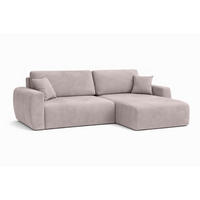ECKSOFA Mit Schlaffunktion Ariel L, Velours, Stoff Salvador, Grau, Rechts - Grau, Holz (250/142cm) - Kaiser Möbel