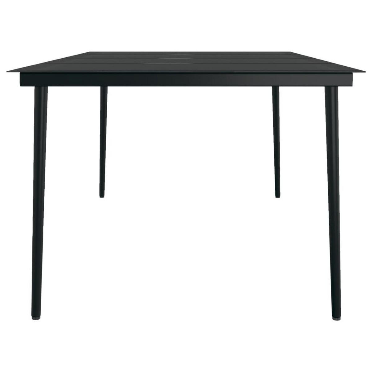 GARTENTISCH, 200/100/74 cm, aus Stahl und Glas, Schwarz - Schwarz, Metall (100/200/74cm) - vidaXL