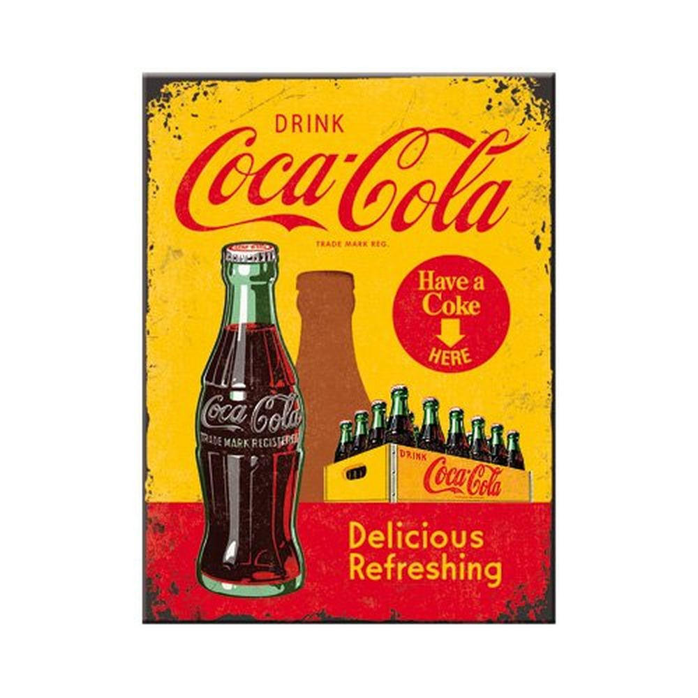 MAGNET 6/8 cm Coca-Cola In Bottles Yellow - Multicolor, Metall (6/8/0.1cm) - Nostalgic-Art