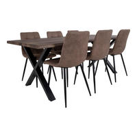 TISCHGRUPPE Braun - Braun, Holzwerkstoff (95/76/200cm) - ebuy24