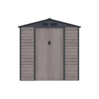 SCHREBERGARTENHAUS - 203 cm x 117 cm - metall - anthrazitgrau, naturfarben dunkel Adelmo - Grau, Metall (203/213/117cm) - Vente-Unique