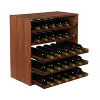WEINREGAL Vincellar Mod 60x60x30 cm Auszug Modul Für 30 Flaschen mit Ausziehbaren Ebenen Massives Kiefernholz Braun Geölt - Braun, Holz (60/60/30cm) - PROREGAL